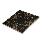 Antikes Barock-Gold- und Schwarz-Muster Fliese (Seite)