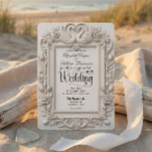 Antikes Barock Schwäne & Rosen Märchen Hochzeit Einladung