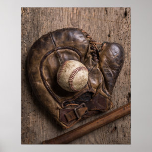 Antikes Baseballzubehör Poster