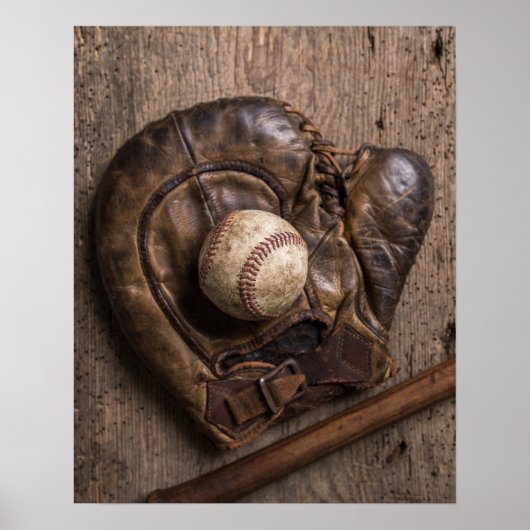 Antikes Baseballzubehör Poster (Vorne)