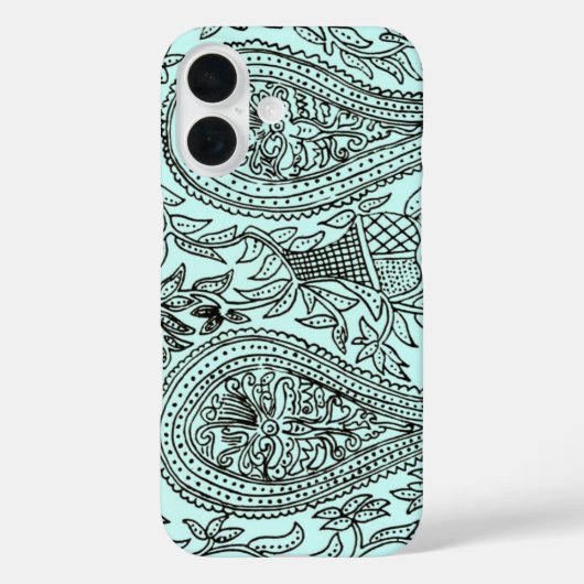 Antikes Batik-Textil-Wallpaper-Muster, Blau Case-Mate iPhone Hülle (Rückseite)