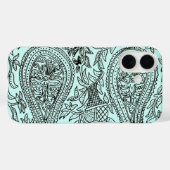 Antikes Batik-Textil-Wallpaper-Muster, Blau Case-Mate iPhone Hülle (Rückseite (Horizontal))