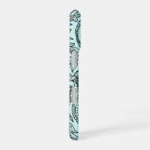 Antikes Batik-Textil-Wallpaper-Muster, Blau iPhone 16 Hülle (Rechte Seite)