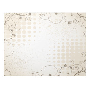 Antikes Beige-Blumenmuster Notizblock