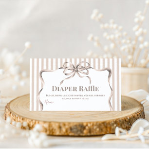 Antikes Beige Cafe Bebe Kaffee Babyparty Windel Begleitkarte