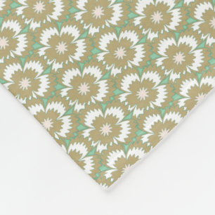 Antikes beige und grünes Blumenmuster Dianthus Bar Fleecedecke