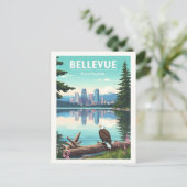 Antikes Bellevue Washington Postkarte (Stehend Vorderseite)