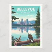 Antikes Bellevue Washington Postkarte (Vorderseite)