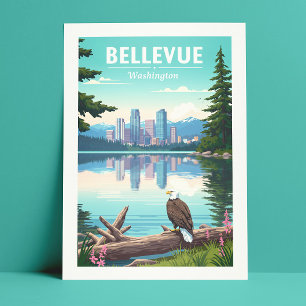 Antikes Bellevue Washington Postkarte