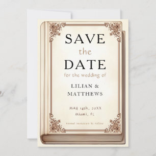 Antikes Bibliotheksbuch Elegante Schriftrolle Märc Save The Date