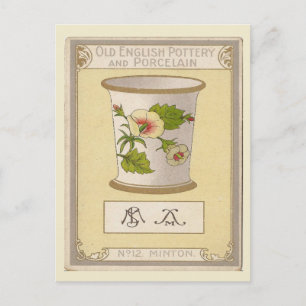 Antikes Bild, alte englische Keramik, Minton Postkarte
