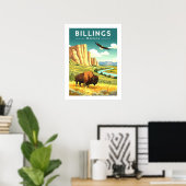 Antikes Billings Montana Poster (Heimbüro)