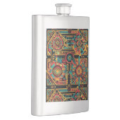 Antikes Blau "Aztekischer Traum" Klassischer Kolbe Flachmann (Rechts)