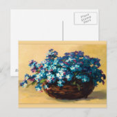 Antikes Blau Blumen Postkarte (Vorne/Hinten)