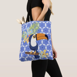 Antikes Blau Damast Tasche