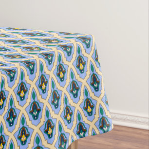 Antikes Blau Gelbes Marokkanisches Arabisches Maßw Tischdecke