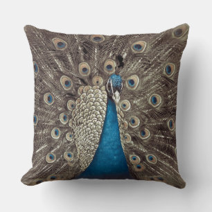 Antikes Blau Pfau Kissen