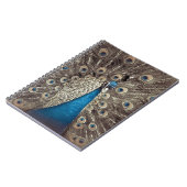 Antikes Blau Pfau Notizblock (Linke Seite)