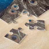 Antikes Blau Pfau Puzzle (Seite)
