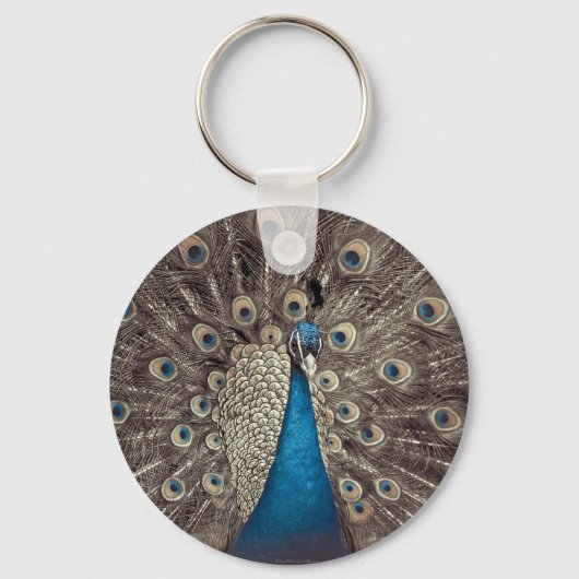 Antikes Blau Pfau Schlüsselanhänger (Vorderseite)