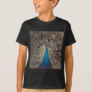 Antikes Blau Pfau T-Shirt