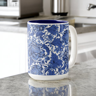 Antikes Blau und Weiß Chintz Traditionell Kaffeetasse