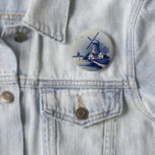 Antikes Blau und Weiß Delft Button (Beispiel)