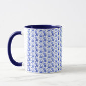 Antikes blau-weißes Blumenmuster Tasse (Links)