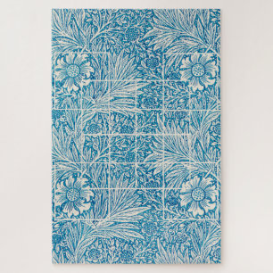 Antikes blau-weißes ornamentales Blumenmuster Puzzle