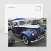 Antikes Blaues Auto Postkarte (Vorne/Hinten)