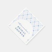 Antikes blaues Blumen-Garten-Braut-Duschfest Serviette (Ecke)