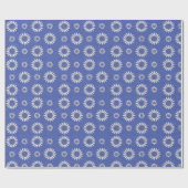 Antikes Blaues Blumenmuster Geschenkpapier (Flach)