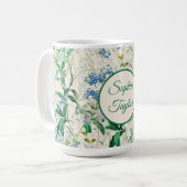 Antikes Blaues Blumenmuster Kaffeetasse (Vorderseite Links)