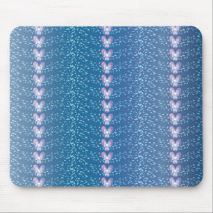 Antikes blaues Blumenmuster mit Veilchen Tapetenmu Mousepad