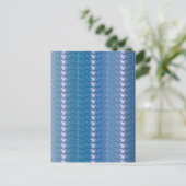 Antikes blaues Blumenmuster mit Veilchen Tapetenmu Postkarte (Stehend Vorderseite)