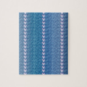 Antikes blaues Blumenmuster mit Veilchen Tapetenmu Puzzle