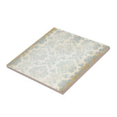Antikes Blaues Damastmuster Fliese (Seite)