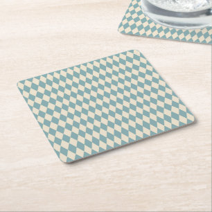 Antikes Blaues Harlekin-Muster Rechteckiger Pappuntersetzer