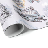 Antikes blaues Viktorianisches Weihnachtswackelpap Geschenkpapier (Rolleneckpunkt)