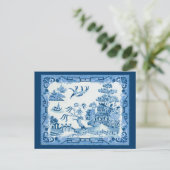 Antikes Blue Willow Postkarte (Stehend Vorderseite)