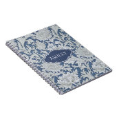 Antikes Blumen-Chrysanthemenmuster mit Monogramm Notizblock (Rechte Seite)