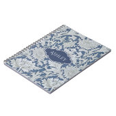 Antikes Blumen-Chrysanthemenmuster mit Monogramm Notizblock (Linke Seite)
