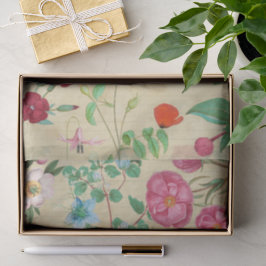 Antikes Blumen-Collage-Seidenpapierblatt Seidenpapier