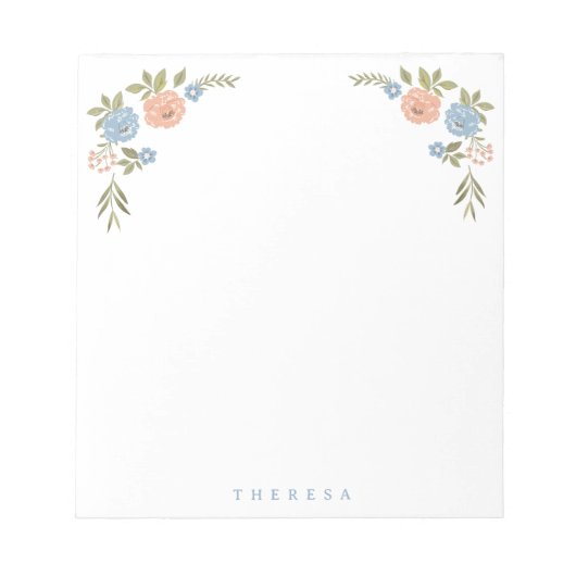 Antikes Blumen Notizbuch Notizblock (Vorderseite)