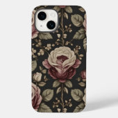 Antikes Blumen-Rosen-Muster Dunkle Gothic-Handyhül Case-Mate iPhone Hülle (Rückseite)