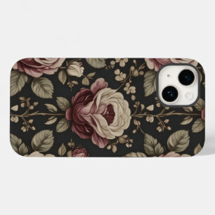 Antikes Blumen-Rosen-Muster Dunkle Gothic-Handyhül Case-Mate iPhone 14 Hülle