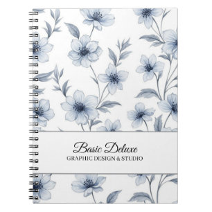 Antikes Blumen-Spiral-Foto-Notizbuch mit Wasserfar Notizblock