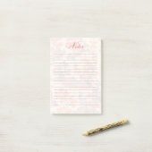 Antikes Blumen-Toile-Memo-Block Post-it Klebezettel (Auf Schreibtisch)