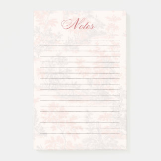 Antikes Blumen-Toile-Memo-Block Post-it Klebezettel