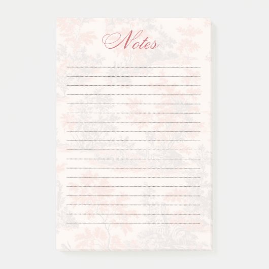 Antikes Blumen-Toile-Memo-Block Post-it Klebezettel (Vorderseite)
